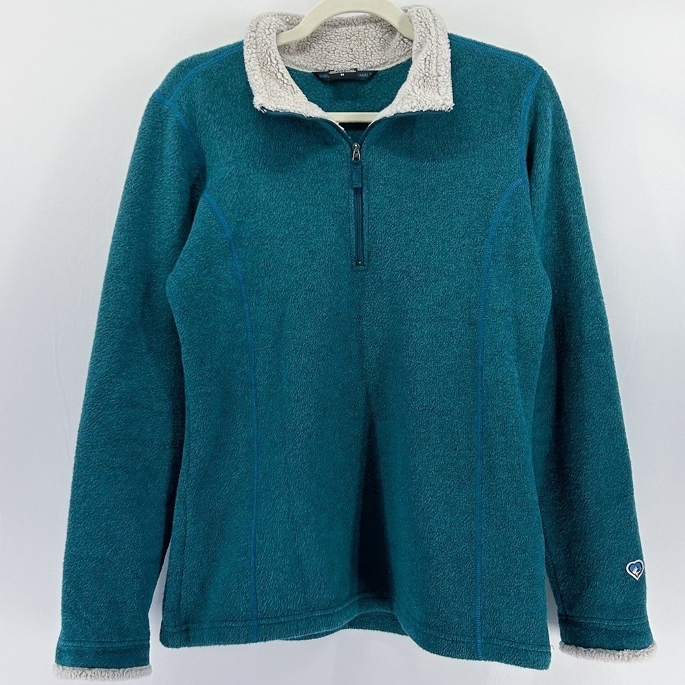 Kuhl Teal Alfpaca Fleece Quarter Zip Pullover Sweater Winter Outdoor Medium